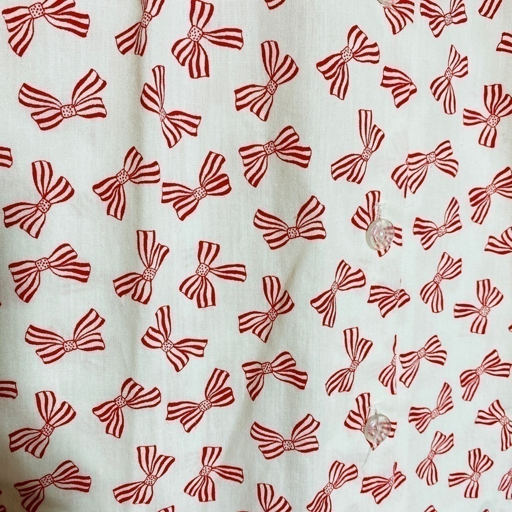 ⭐️Vintage LIND CLARE Button Up Shirt with Striped Bow Detail - Picture 3 of 5